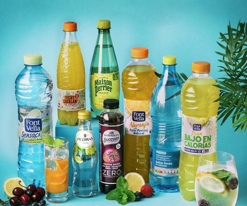 Agua de sabores en el mercado