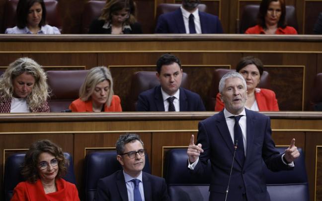 El ministro de Interior, Fernando Grande-Marlaska en la sesión de control al Gobierno de este jueves.