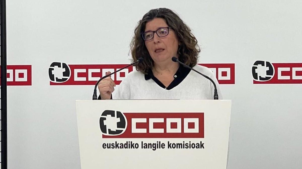 Loli García, secretaria general de CCOO Euskadi