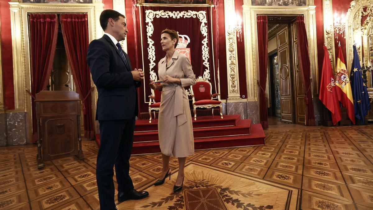 El lehendakari, Imanol Pradales, junto a la presidenta de Navarra, María Chivite, el pasado 4 de septiembre