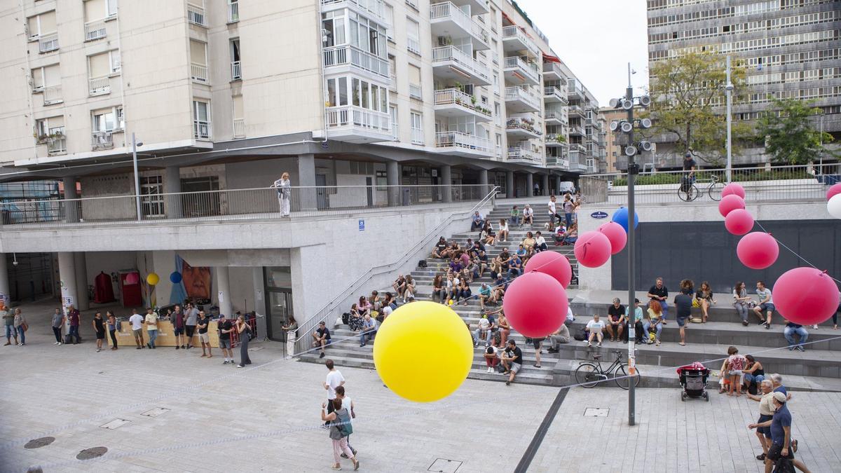 Imagen de la plaza Nestor Basterretxea durante la celebración de un evento / N.G