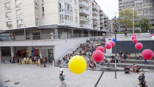 Imagen de la plaza Nestor Basterretxea durante la celebración de un evento / N.G