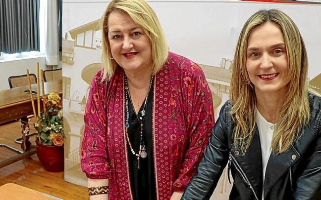 Aintzane Oiarbide y Leire Artola, en la presentación de la intervención. | FOTO: N.G.