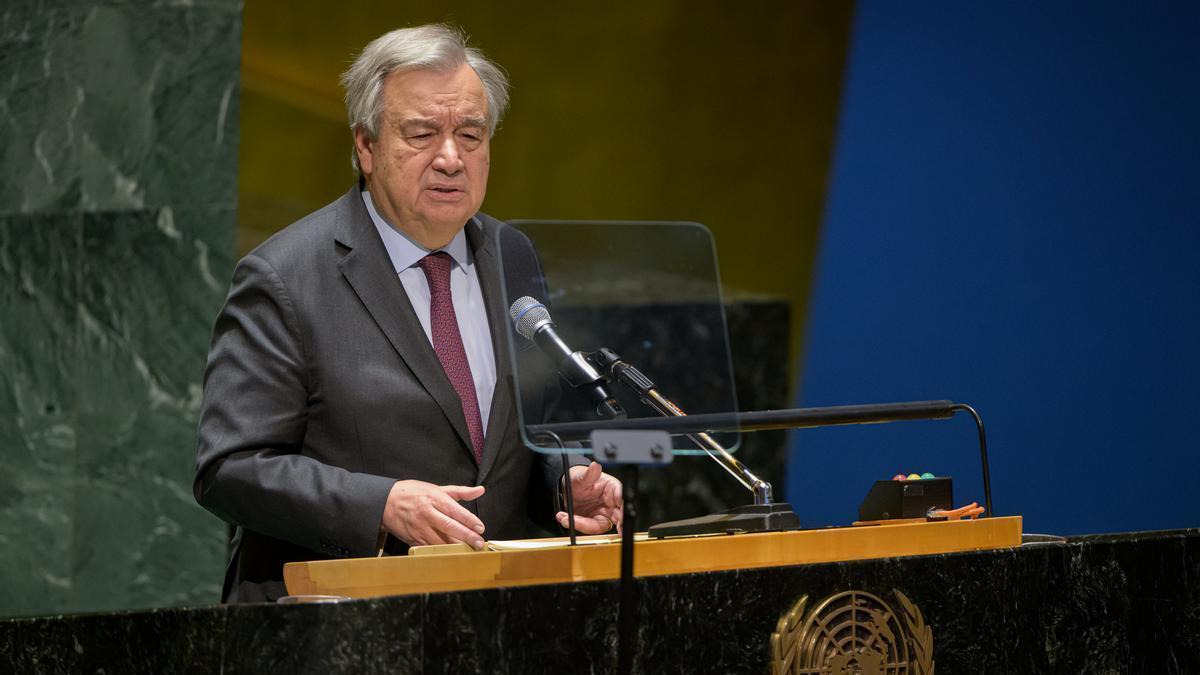 Guterres interviene ante la Asamblea General de la ONU.