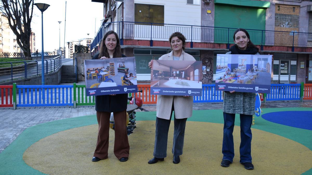 Las responsables municipales en Olibet.