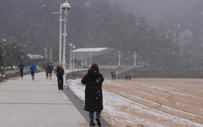 La nieve llegó a la costa vasca el pasado 27 de febrero. La nieve llegó a la costa vasca el pasado 27 de febrero.