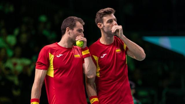 Pedro Martínez y Marcel Granollers durante el partido frente a la pareja checa