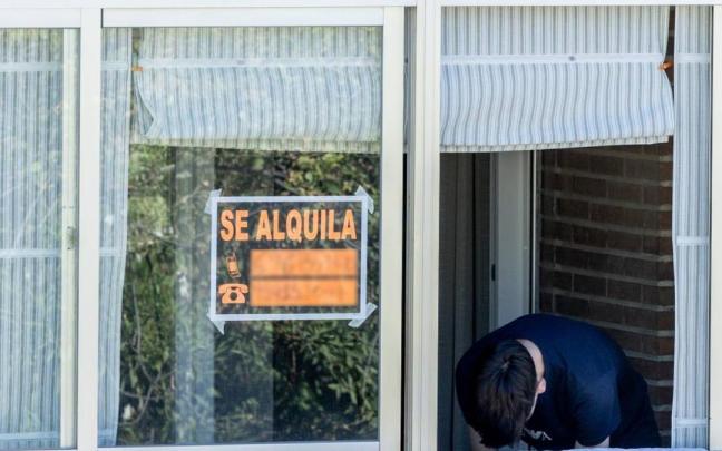 Cartel de un inmueble en alquiler