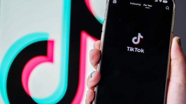 Logo de TikTok en un móvil.