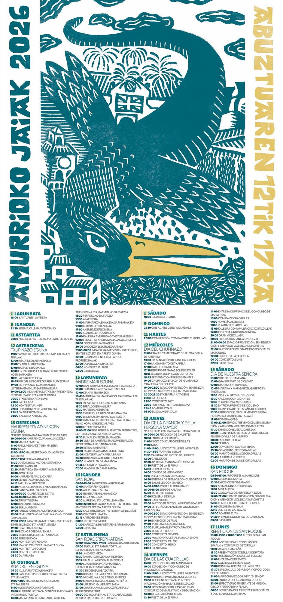 Resumen programa Fiestas Amurrio 2026