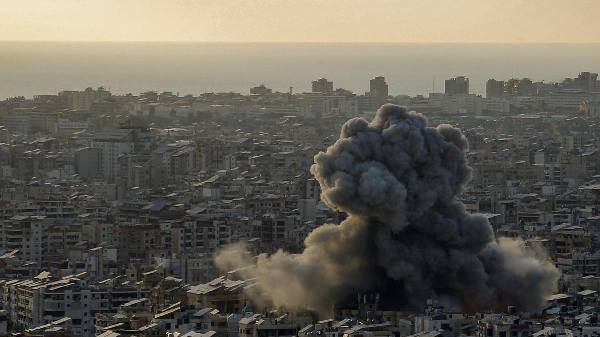 Imagen de un ataque israelí anterior sobre la ciudad de Beirut