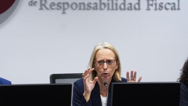 Inés Olóndriz, la nueva presidenta de la AIReF, en la comparecencia.