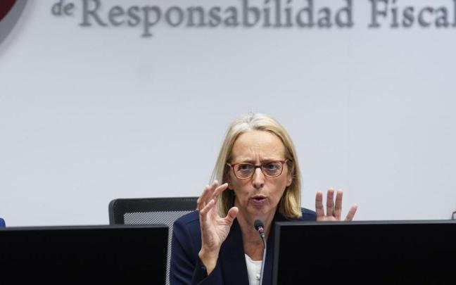Inés Olóndriz, la nueva presidenta de la AIReF, en la comparecencia.