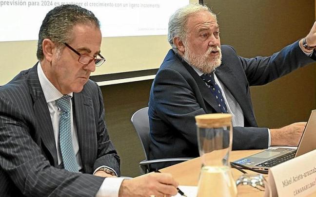 El secretario general de la Cámara, Mikel Arieta-araunabeña y su presidente, ayer en Bilbao. El secretario general de la Cámara, Mikel Arieta-araunabeña y su presidente, ayer en Bilbao.