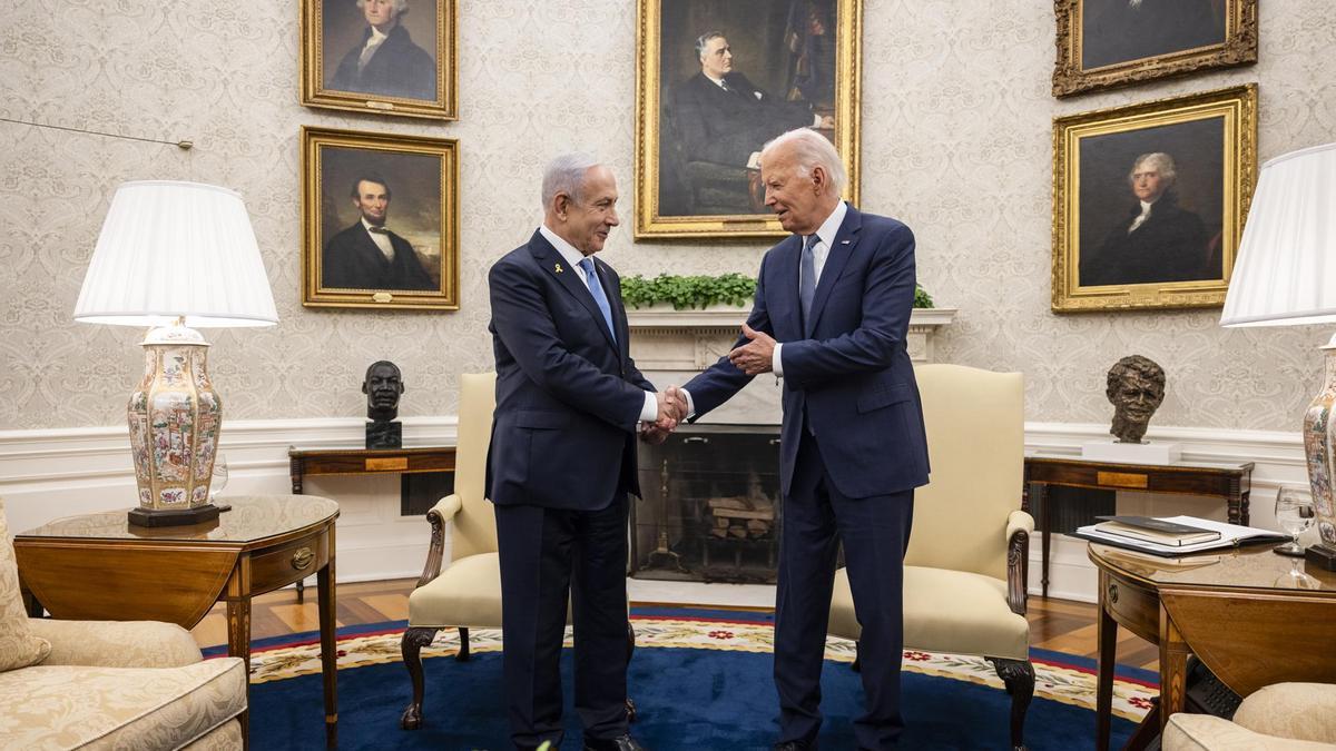 Benjamin Netanyahu y Joe Biden, durante su encuentro en la Casa Blanca