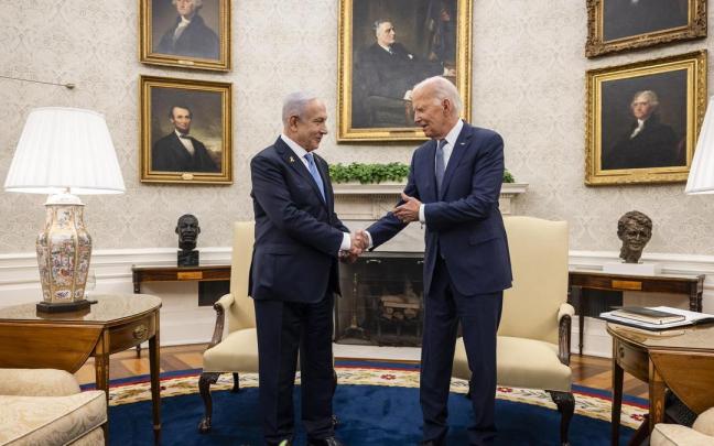 Benjamin Netanyahu y Joe Biden, durante su encuentro en la Casa Blanca