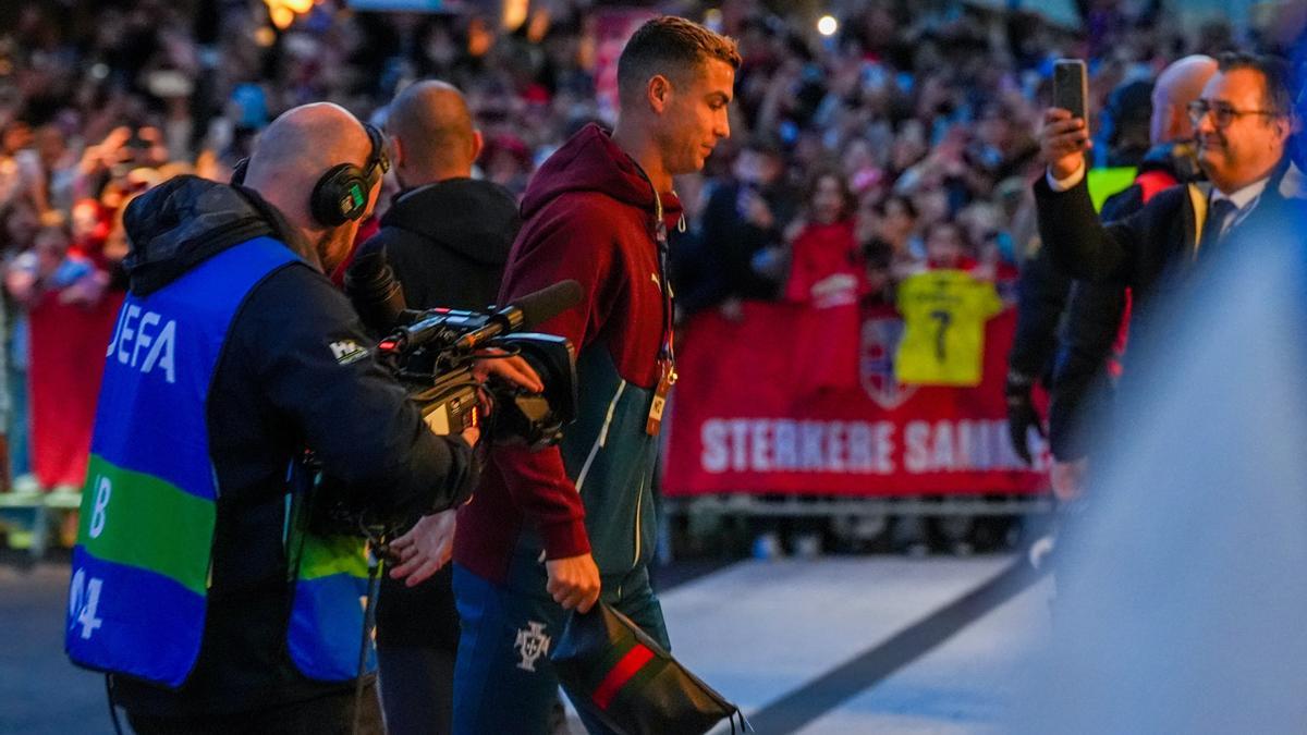 Cristiano Ronaldo, en el marco del Noruega-Portugal, que se saldó con victoria lusa.