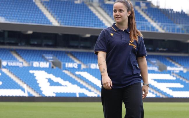 Nerea Eizagirre, capitana de la Real Sociedad, en Anoeta. / JAVI COLMENERO