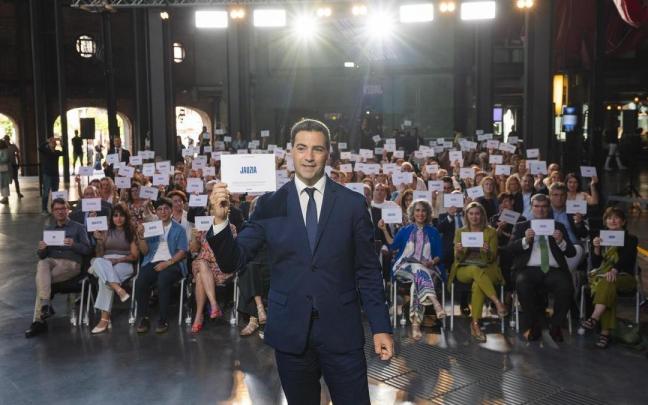 El lehendakari, Imanol Pradales, en la presentación de la iniciativa 'Jauzia Gara'