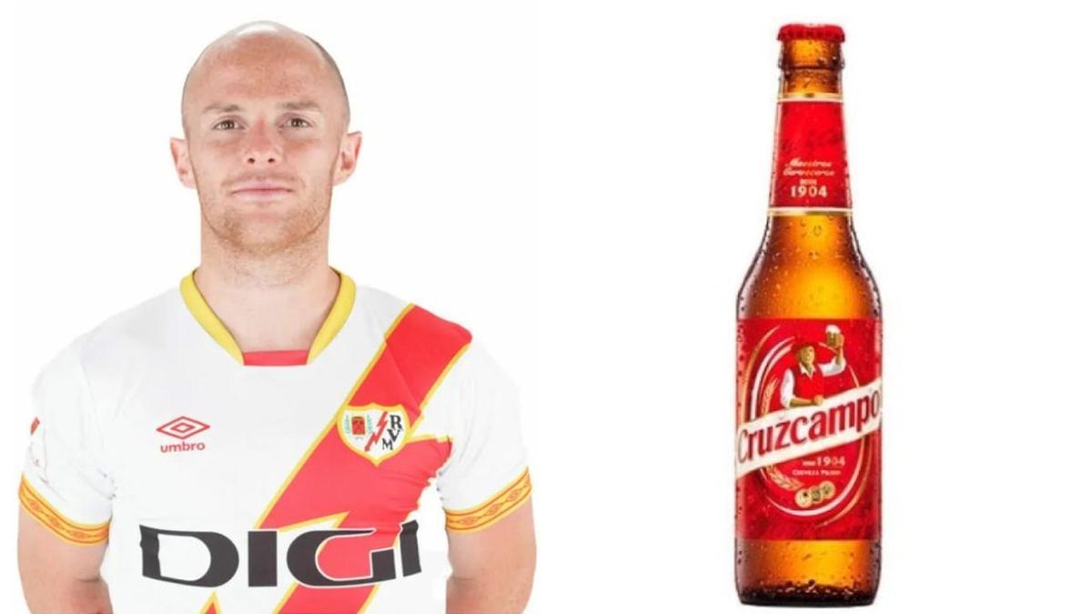 Isi Palazón y una Cruzcampo.