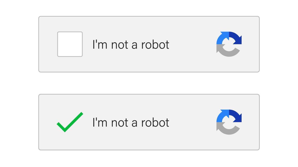 Cuadro de reCAPTCHA para verificar que un usuario es humano.