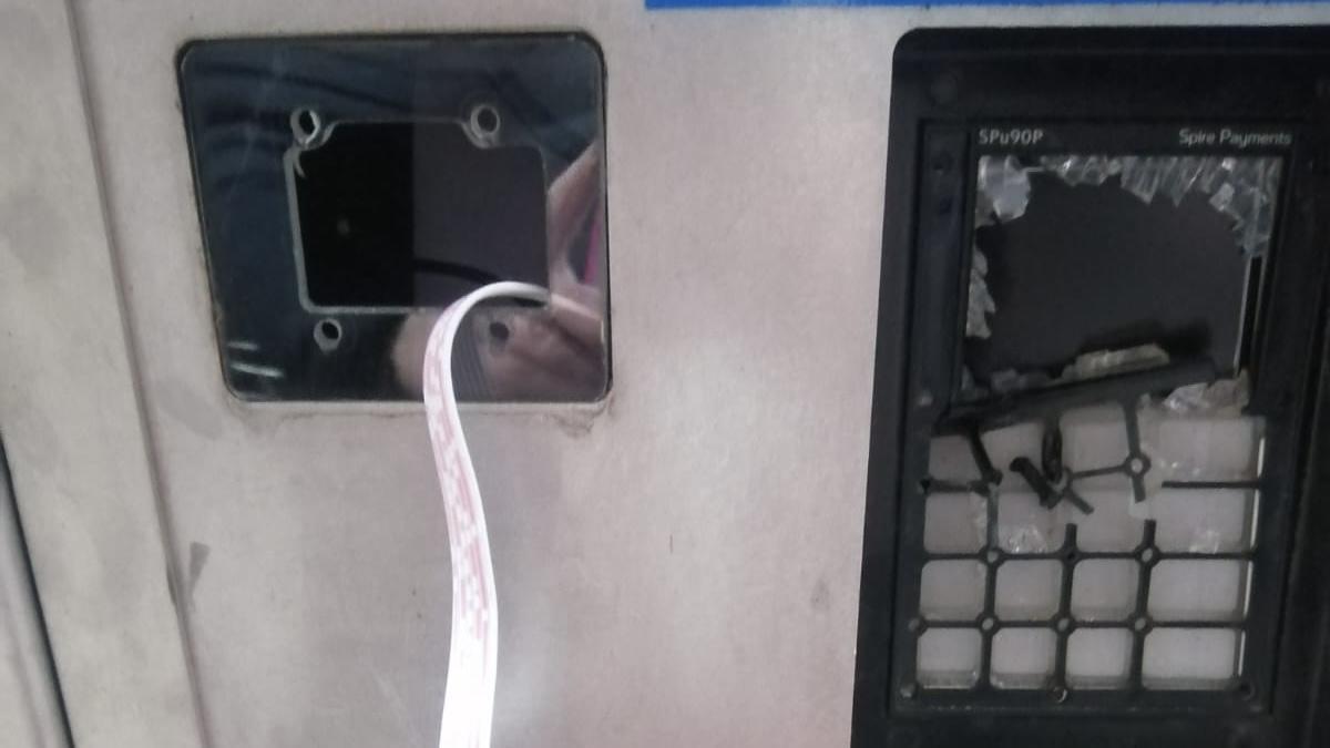 Destrozos ocasionados en las máquinas de la OTA.