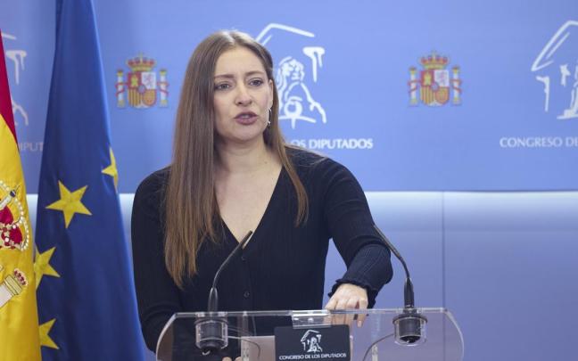 La portavoz del PP en el Congreso, Ester Muñoz, en su comparecencia de ayer.