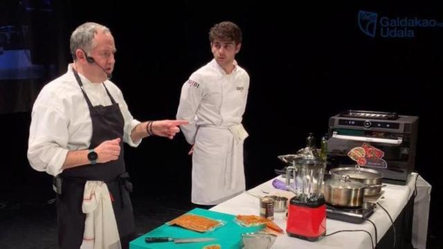 El cocinero José Miguel Olazabalaga en una anterior sesión de masterclass en Torrezabal