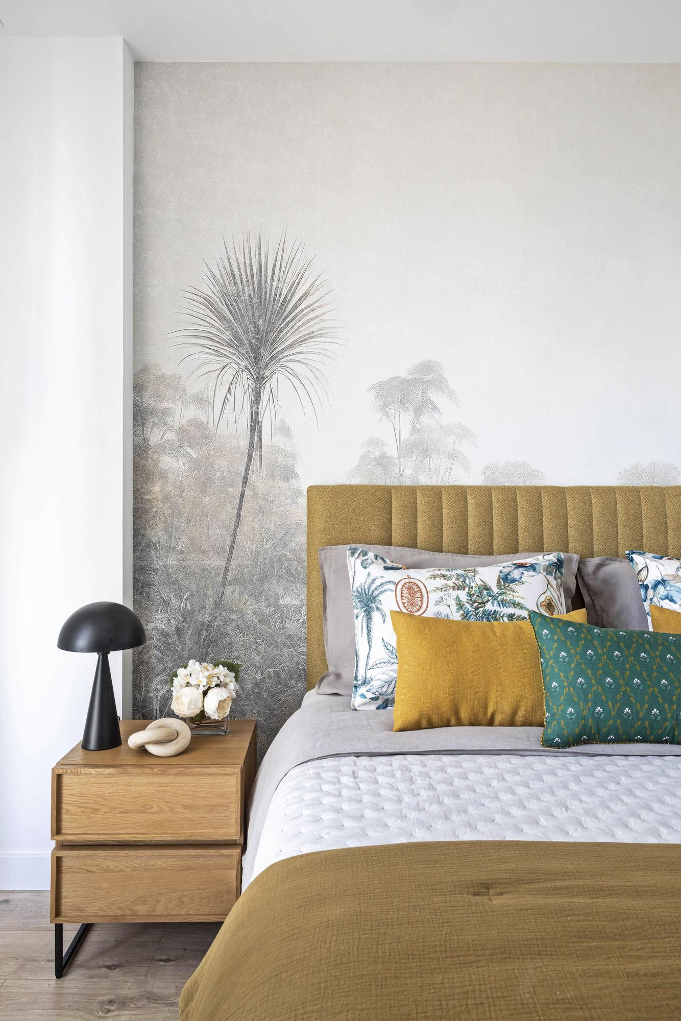 El dormitorio, con una bonita selección de colores.