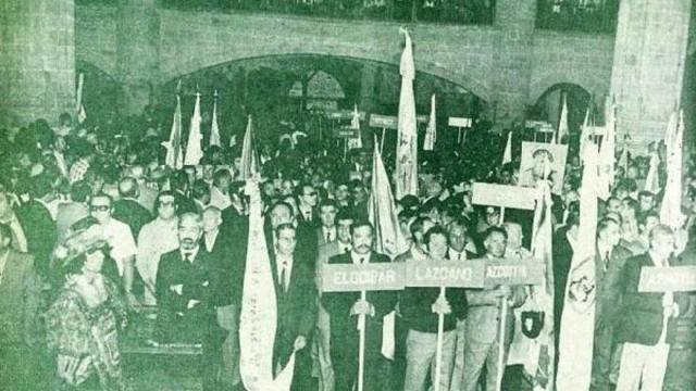 Representantes de varios municipios vascos en la iglesia de San Pedro, en Bergara.