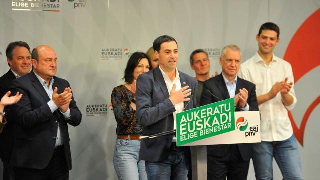 Imanol Pradales, en la noche de las elecciones del 21 de abril de 2024