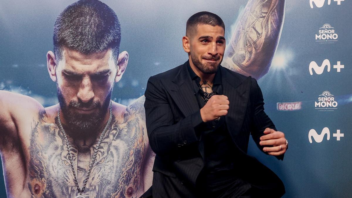 Topuria, durante la presentación de su documental 'Matador'.