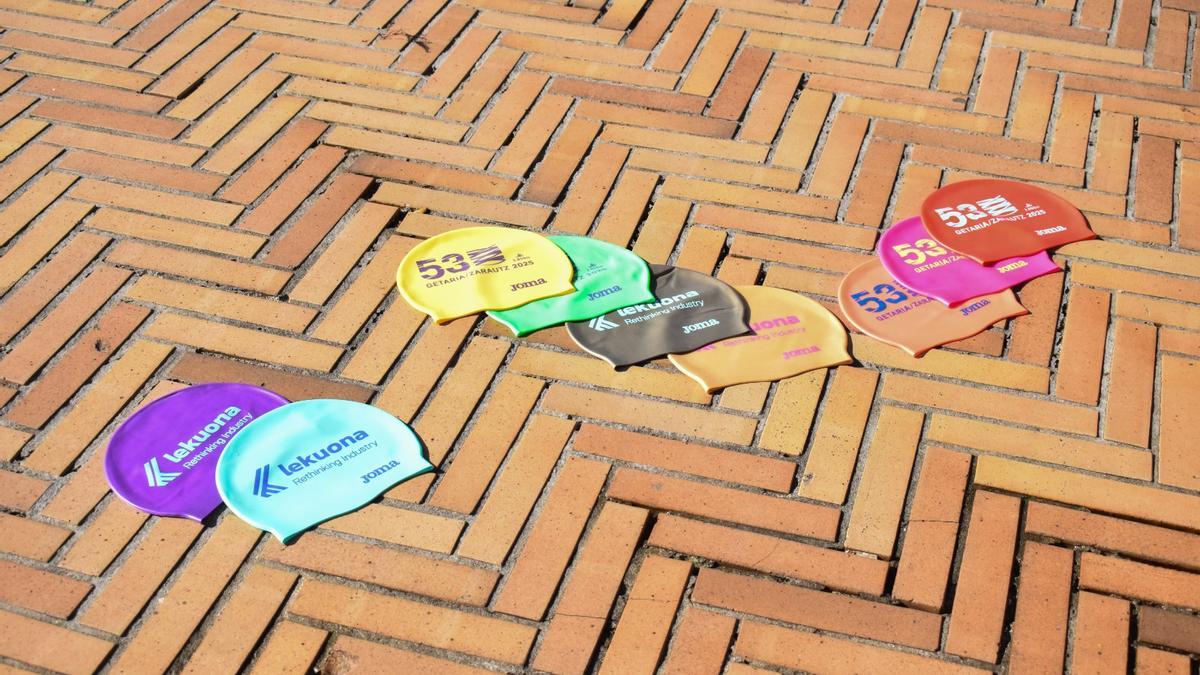 Gorras de natación de la prueba Getaria-Zarautz.