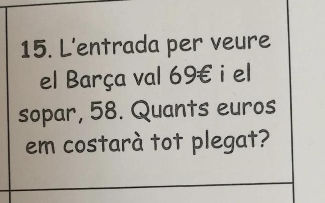 El ejercicio que la niña debía resolver. El ejercicio que la niña debía resolver.