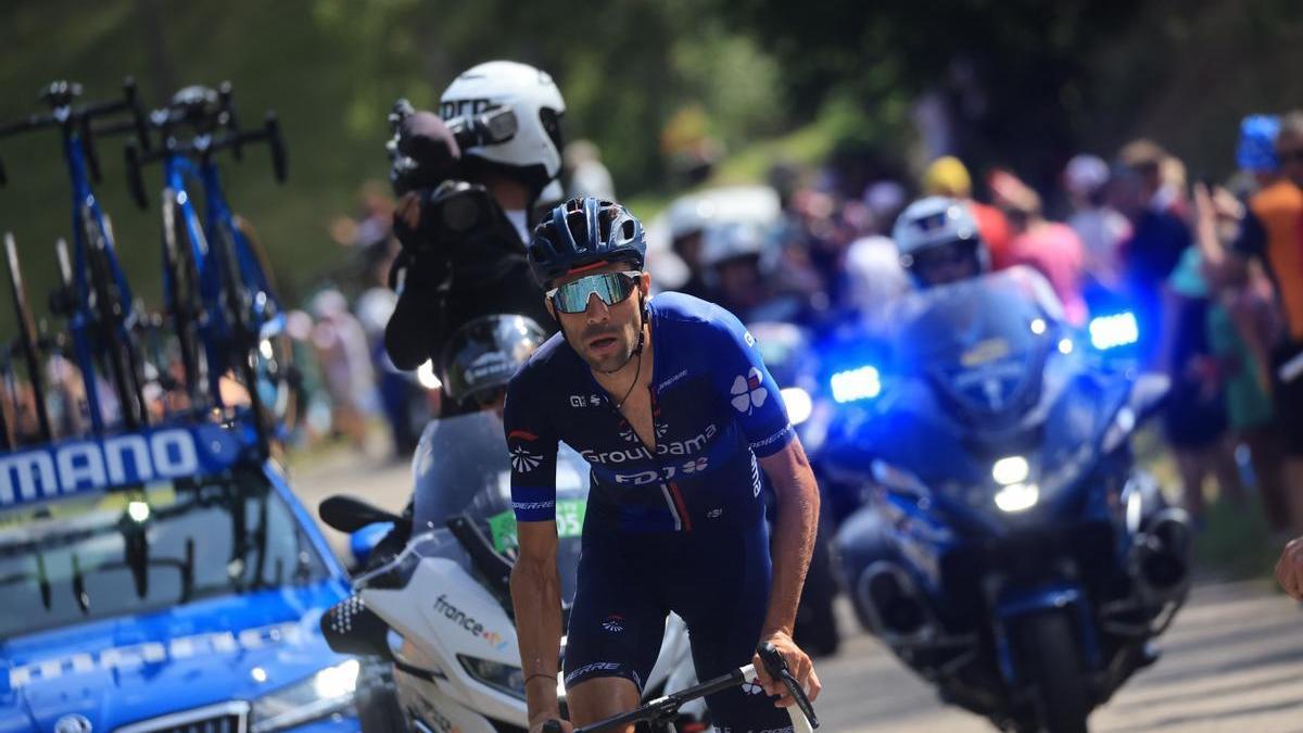 Thibaut Pinot, durante su fuga.