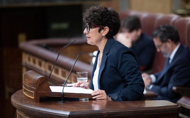 La portavoz del PNV en el Congreso, Maribel Vaquero, durante su comparecencia el pasado viernes