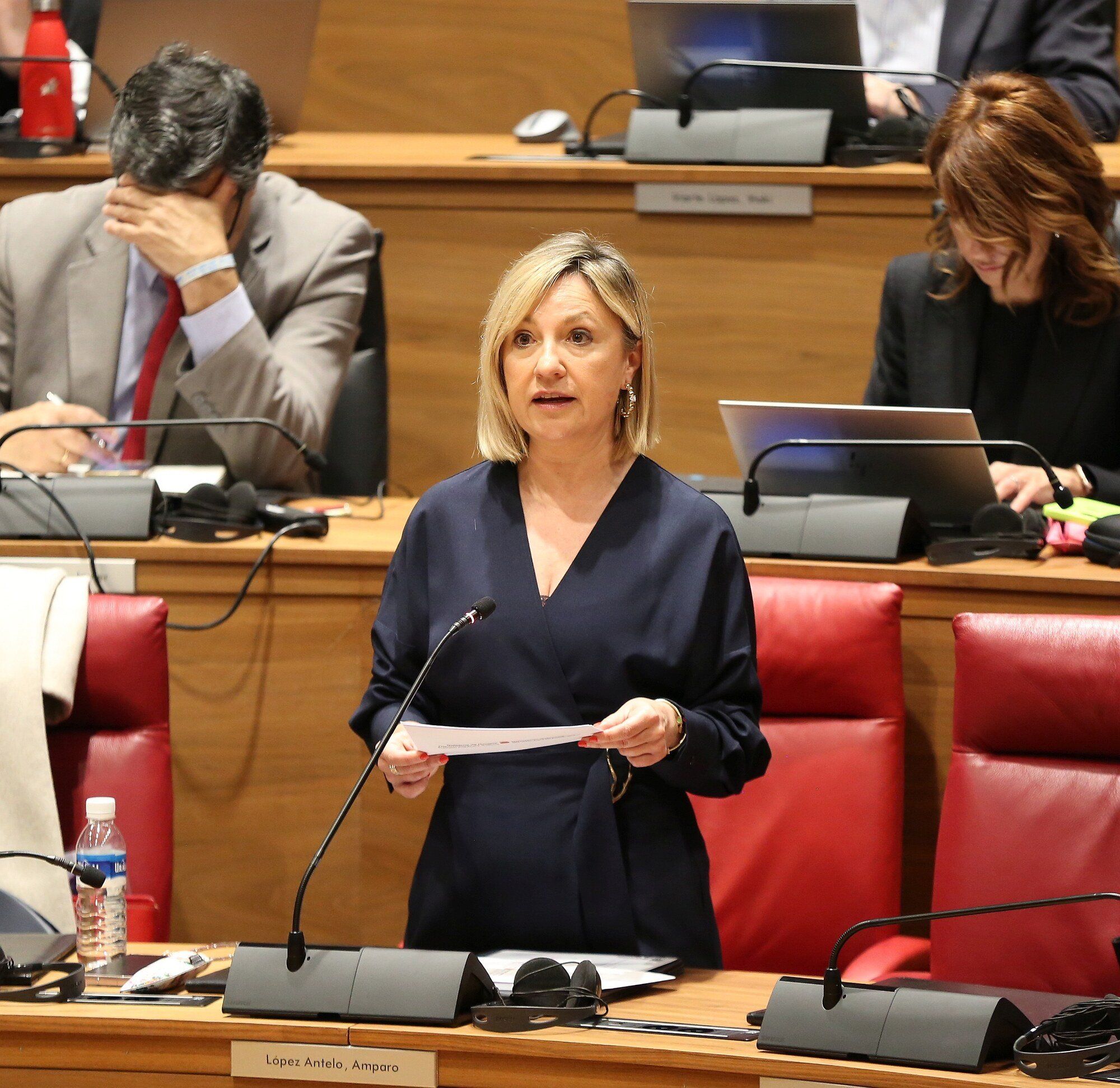 La consejera Amparo López, durante el Pleno de hoy. Foto: Javier Bergasa