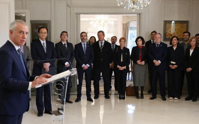 Urkullu, durante la recepción en la embajada de Japón en Madrid.