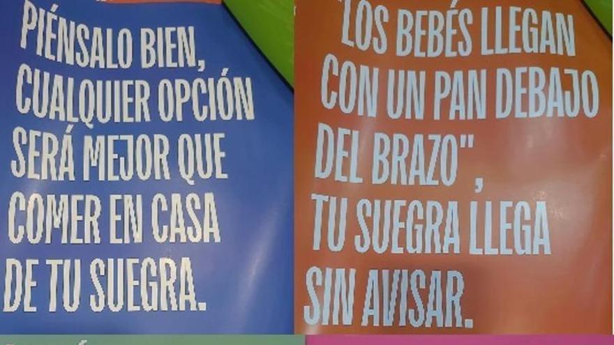 Algunos de los carteles de la campaña comercial en Castellón.