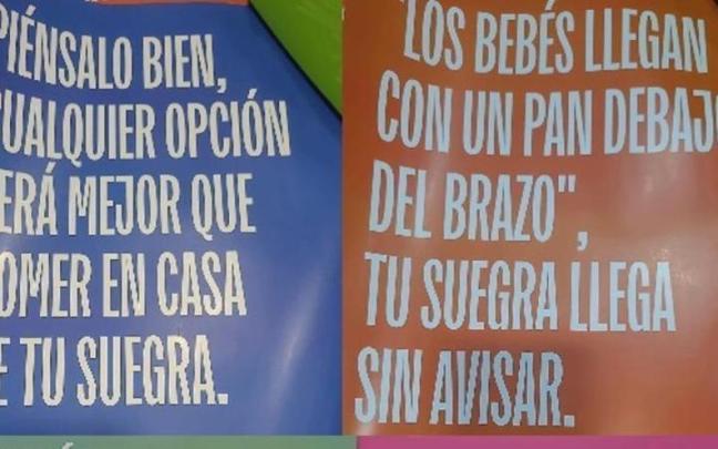 Algunos de los carteles de la campaña comercial en Castellón.