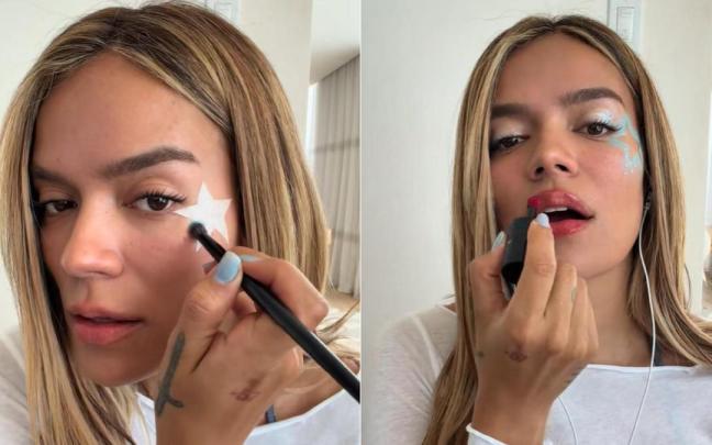 Karol G comparte un sencillo tutorial de maquillaje con sus seguidores.