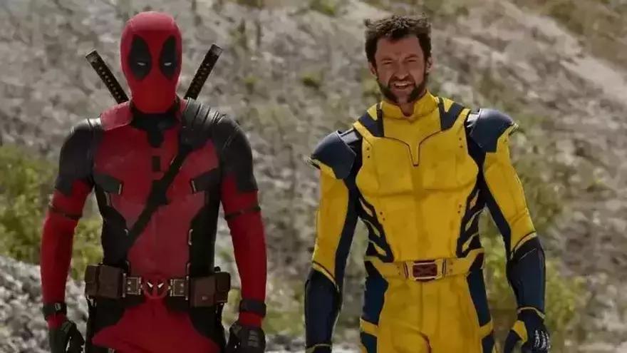 Ryan Reynolds y Hugh Jackman en el rodaje de 'Deadpool y Lobezno'.
