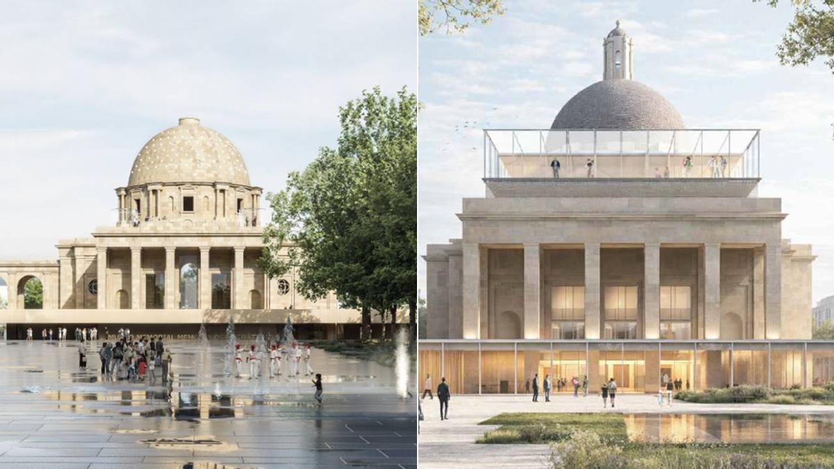 Harriak Hitz’ e ‘Itzaletik Argira’ (d), los dos proyectos seleccionados para resignificar el Monumento a Los Caídos. DNN