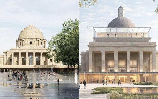 Harriak Hitz’ e ‘Itzaletik Argira’ (d), los dos proyectos seleccionados para resignificar el Monumento a Los Caídos. DNN