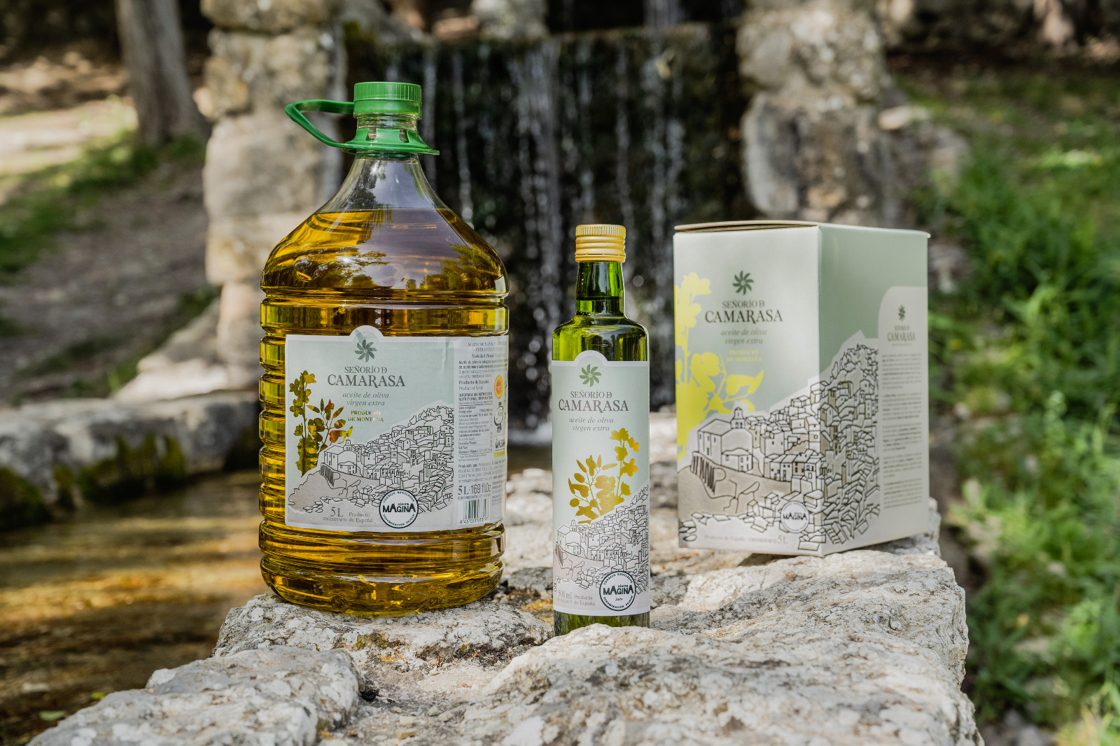 Distintos productos de aceite de Camarasa