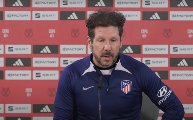 Simeone durante la rueda de prensa Simeone durante la rueda de prensa