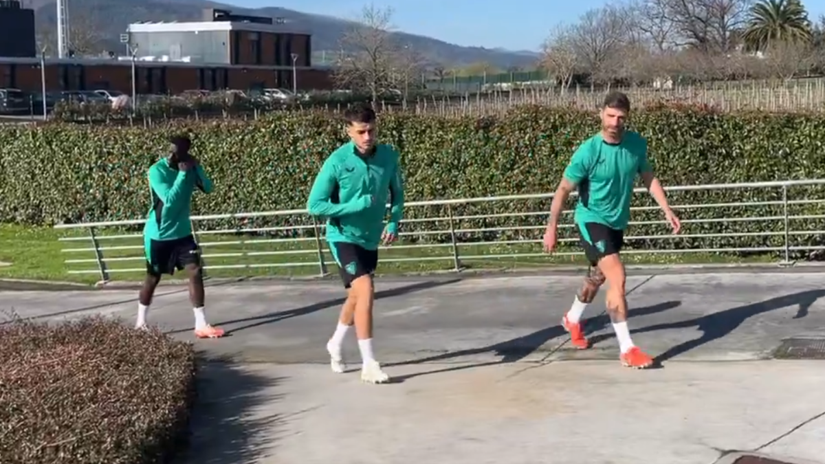 Imagen del entrenamiento de esta mañana en Lezama