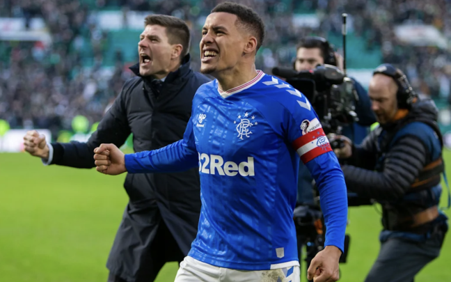 James Tavernier después de ganar un Old Firm Derby al Celtic. Foto: RANGERS FC James Tavernier después de ganar un Old Firm Derby al Celtic. Foto: RANGERS FC