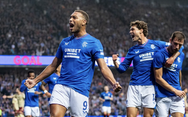 Cyriel Dessers celebrando un gol con el Rangers. Foto: RANGERS FC Cyriel Dessers celebrando un gol con el Rangers. Foto: RANGERS FC