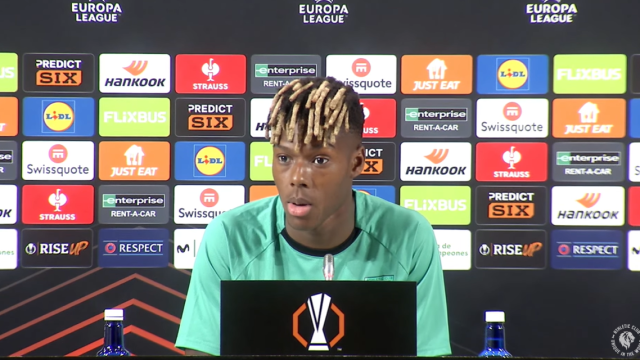 Nico Williams durante la comparecencia de prensa en San Mamés / YouTube ATH Nico Williams durante la comparecencia de prensa en San Mamés / YouTube ATH